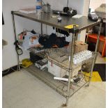 24" X 48" STAINLESS STEEL PREP TABLE, STAINLESS TOP & METRO SHELVES