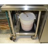 30" X 24" STAINKLESS STEEL TABLE, ROLLING