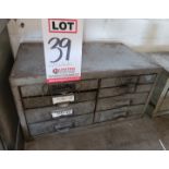 8-DRAWER BENCHTOP PARTS CABINET, W/ CONTENTS: TAPS AND DIES