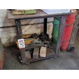 STEEL WORKTOP CART W/ 32" X 32" X 5/8" STEEL TOP