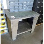 STEEL BENCH W/ 40" X 32" X 1/2" STEEL TOP, NO CONTENTS
