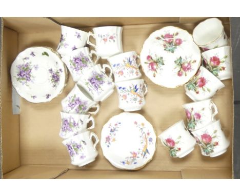 Hammersley bone chine part tea sets to include 'Victorian Violets' six teacups, saucers, 'Grandmothers Rose' six teacups, sau