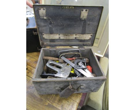 Wooden box and contents of tools