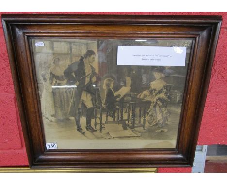 Early print - His First Commission by Margaret Isabel Dicksee