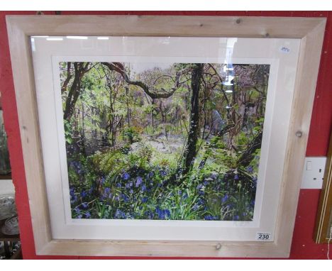 L/E signed print - Bluebells in Valency Wood