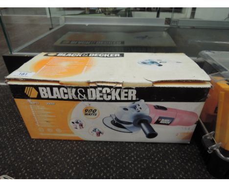 A Black and Decker angle grinder in box 900wats