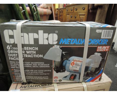 A Clarke Metalworker 6'' Bench grinder as new 