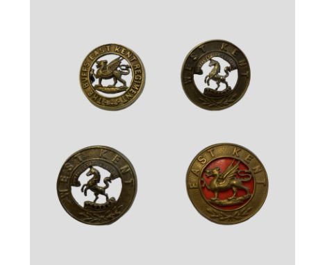 4 Kent Helmet Plate Centres. Lugs in tact. Good Condition. East Kent, West Kent (2), The Buffs East Kent (2), CONDITION: Good