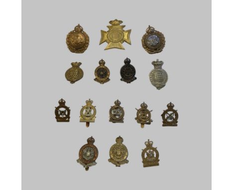 15 London/Westminster Badges Queens Westminster Volunteers Helmet Plates, plus 2 Glengarry Badges, 6 London Yeomanry Sharp Sh