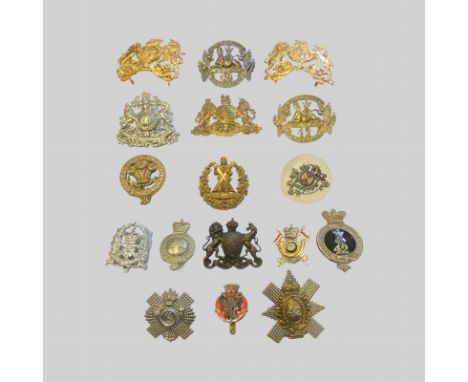 Assorted Helmet Plates and Badges 6 General Service Plates, 42nd Black Watch Glengarry Badge, plus 9 Other Assorted Badges. G