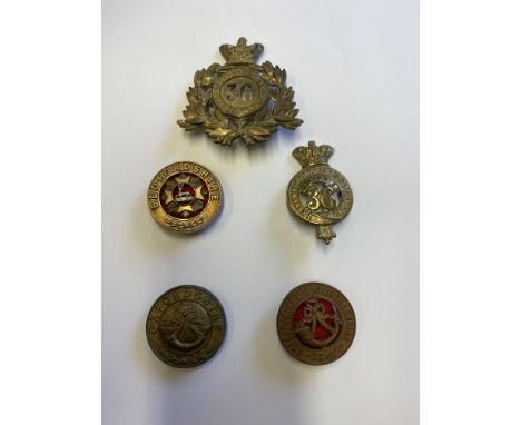 3 Helmet Place Centres. Lugs and slider in tact. Oxfordshire, Bedfordshire, and Oxfordshire and Buckinghamshire, 36Foot Shako