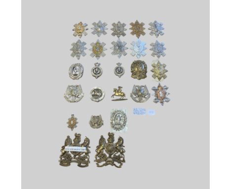 23 Scottish and Other Badges Royal Army Medical Corp Helmet Plate, plus  1 Other Plate. Cap Badges of: Black Watch, Fife and 