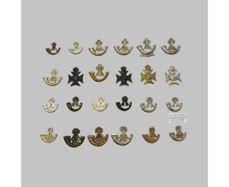24 Light Infantry Badges Kings Somerset Light Infantry, Buckinghamshire Battalion, plus various Volunteer Battalions   Good C