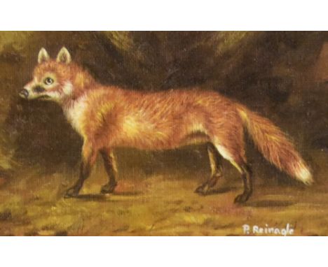 After Philip Reinagle (1749-1833, British), oleograph, A portrait of a fox, framed, measuring 12cm x 16cm, &amp; 26cm x 32cm 