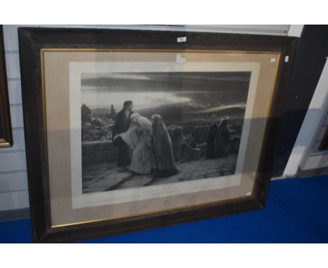 After Herbert Gustave Schmalz (1856-1935, British), monochrome print, 'The Return From Calvary', framed, mounted, and under g