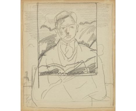 [§] JAMES COWIE R.S.A., L.L.D. (SCOTTISH 1886-1956)  SELF-PORTRAIT   Pencil  14cm x 11.5cm (5.5in x 4.5in) Provenance: The Ar