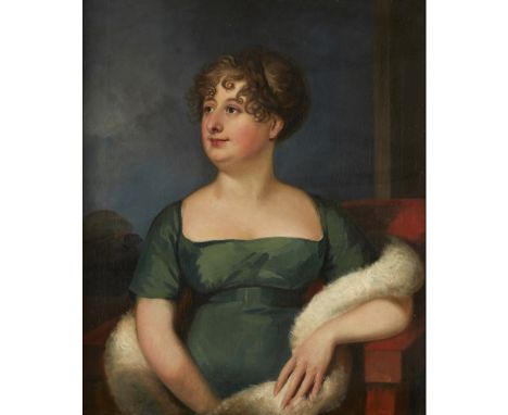 19TH CENTURY BRITISH SCHOOL  PORTRAIT OF MISS LETITIA LOVAT   Oil on canvas  63.5cm x 76cm (25in x 30in)