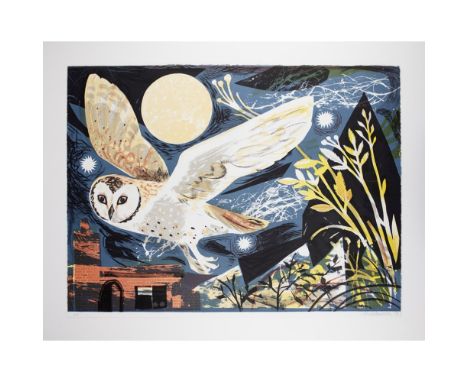 [§] MARK HEARLD (BRITISH B.1974)  OWL FLIGHT   Signed, dated '09 and inscribed 'sp,' colour lithograph, unframed  56.5cm x 74