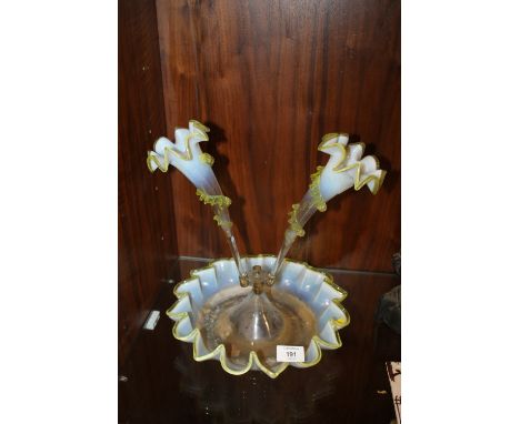 A COLOURED GLASS EPERGNE A/F 