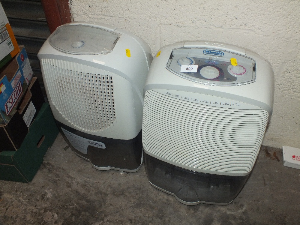 TWO DELONGHI DEHUMIDIFIERS
