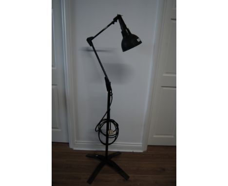 INDUSTRIAL- FACTORY ANGLE POISE STANDING LAMP WHICH CAME OUT OF A GARAGE IN MONKSEATON SAID TO OF BEEN USED AS A GHOST FACTOR
