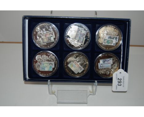 SET OF 6 BRITANNIA SERIES PORTRAIT ISSUE BANKNOTE COIN SET IN ORIGINAL BOX