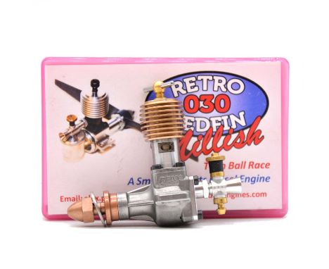 Millish RF030 aero model aircraft engine, 0.3cc diesel, serial number 030, with additional R/C cart, new in box