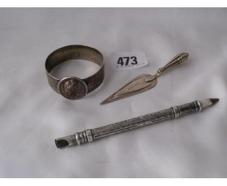 Trowel shaped bookmark Birm 1905 by S&amp;Co etc.