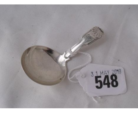 Georgian fiddle thread and shell pattern caddy spoon.   Birm by IT         