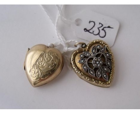 Two 9ct vintage back & front lockets     