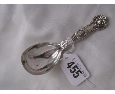 Early Victorian  Kings pattern double struck caddy   spoon Lon  1844        