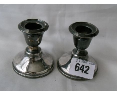 Pair dwarf candlesticks 2.5” high Birm 1921 by BP & DC  
