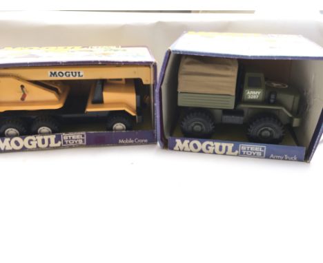 2 X Boxed Mogul Steel Toys A Mobile Crane and a Army Truck.(2)