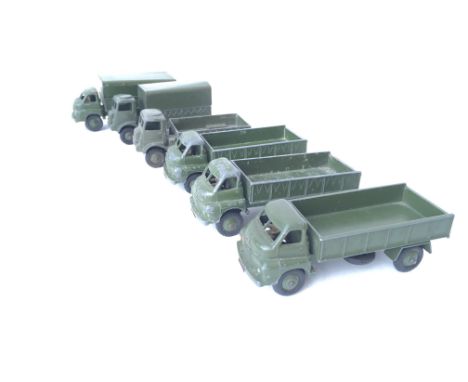 A Collection or Dinky Military Vehicles including 4 X 3 Ton Army Wagons. 2 X Army Wagons.