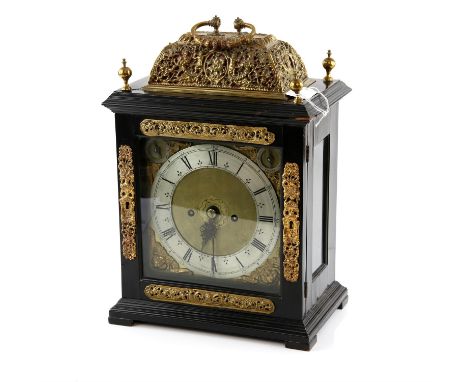 Eighteenth-century bracket clock, marked Strigel, London. Height 35cm approx.