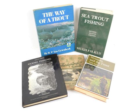 Large quantity of mainly fishing-related books to include: 'The Way of a Trout' by R. P. Van Gytenbeek', 'Nymphs and the Trou