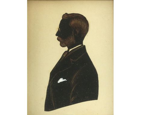 Silhouette Portrait of a Gentleman, half length. Watercolour, unsigned. 11 x 8cm. 