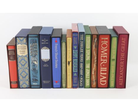 Set of Folio Society books, to include: Homer's Iliad, John Byng, 'Rides Round Britain', A. J. P. Taylor, 'A History of Engla