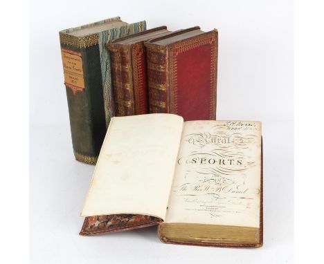 DANIEL W.B. (Rev). Rural Sports, 3 vols 1807 with later supplement 1813.Three volume set published by Longman, Hurst, Rees an