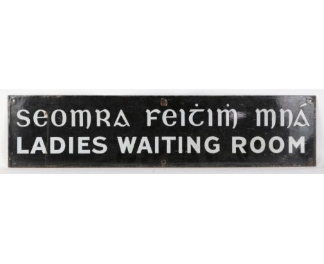Ladies Waiting Room enamel sign, 22 x 92.5cm.