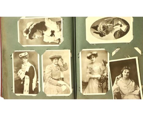 Good early 20th postcards album containing approximately 250 postcards. P&amp;P Group 2 (£18+VAT for the first lot and £3+VAT