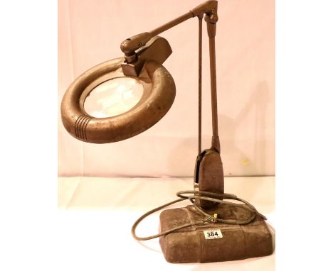 Large cast metal electric magnifying lamp. Not available for in-house P&amp;P, contact Paul O'Hea at Mailboxes on 01925 65913