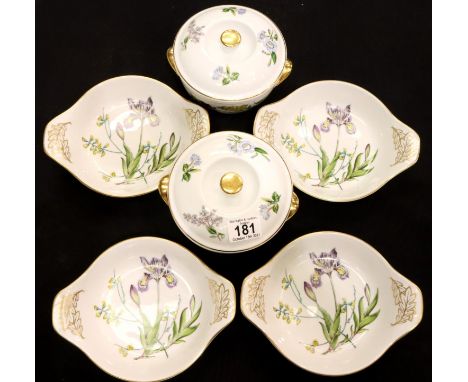 Spode Oven to Tableware, six pieces in the Stafford Flowers pattern, no chips, cracks or visible restoration. P&amp;P Group 3