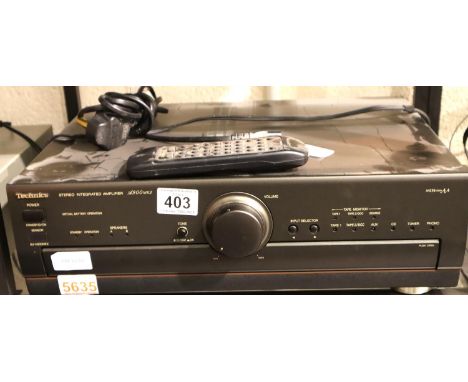 Technics integrated amplifier A900 MK2 with power lead and remote. Not available for in-house P&P, contact Paul O'Hea at Mail