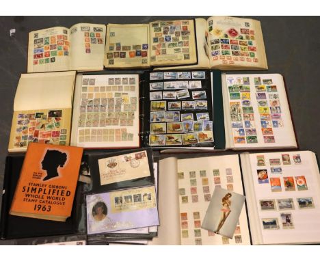 Large collection of stamps and First Day Covers comprising eleven albums and stockbooks, most nearly full, contents are early