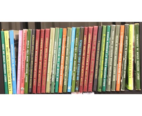 Shelf of railway books. Not available for in-house P&amp;P, contact Paul O'Hea at Mailboxes on 01925 659133 