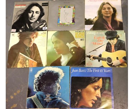 Collection of eight mixed LPs including Joan Baez, Bob Dylan etc. P&amp;P Group 2 (£18+VAT for the first lot and £3+VAT for s