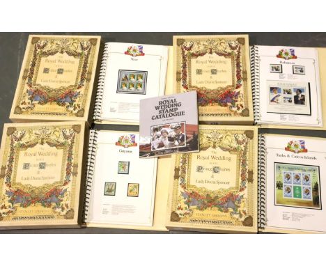 Four Royal Wedding stamp set albums, Charles and Diana. P&amp;P Group 3 (£25+VAT for the first lot and £5+VAT for subsequent 