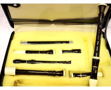 Carry case containing Aulos recorders. Not available for in-house P&amp;P, contact Paul O'Hea at Mailboxes on 01925 659133 