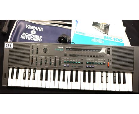 Boxed Yamaha Portasound music station MK-100. Not available for in-house P&amp;P, contact Paul O'Hea at Mailboxes on 01925 65